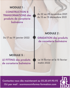 Calendrier de la formation lingerie corseterie