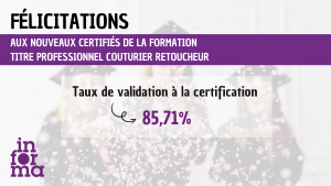 Taux de certification apprenants INFORMA 2024